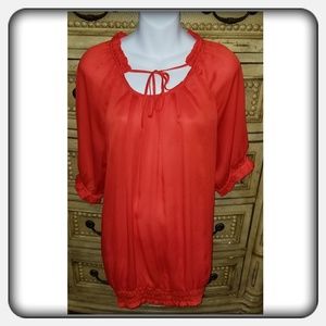 Orange blouse, large, Outback Red